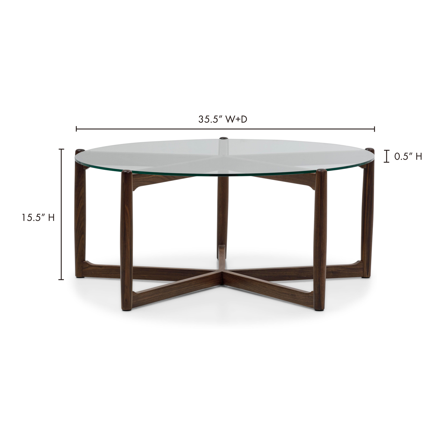 Hettie Coffee Table Coffee Tables, Natural / Tempered Glass Top