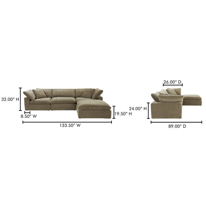 Tera Dream Modular Sectional Desert Sage Modular Sectionals, Green / Wood and Plywood Frame