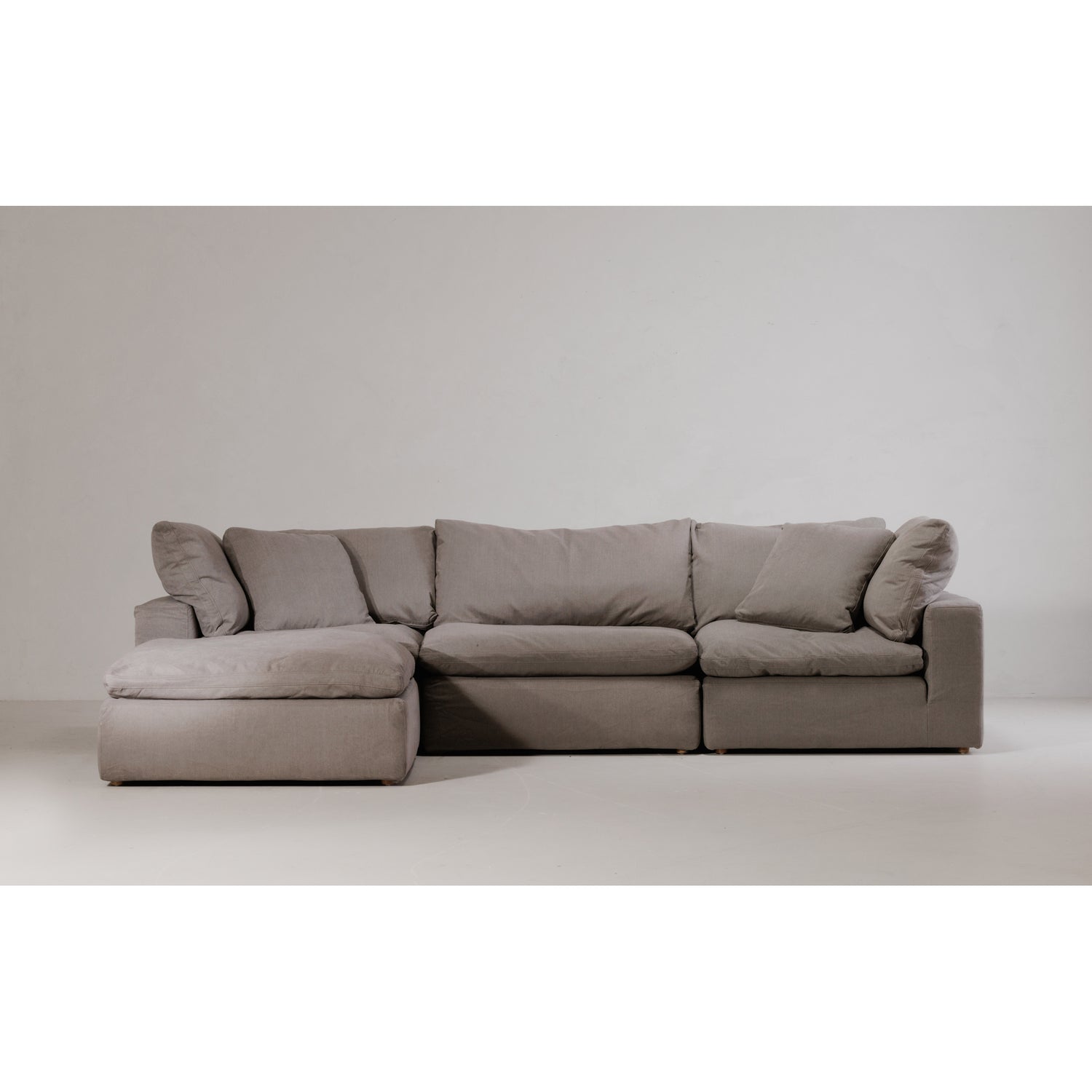 Clive Lounge Modular Sectional Cream White Modular Sectionals, White / Wood and Plywood Frame