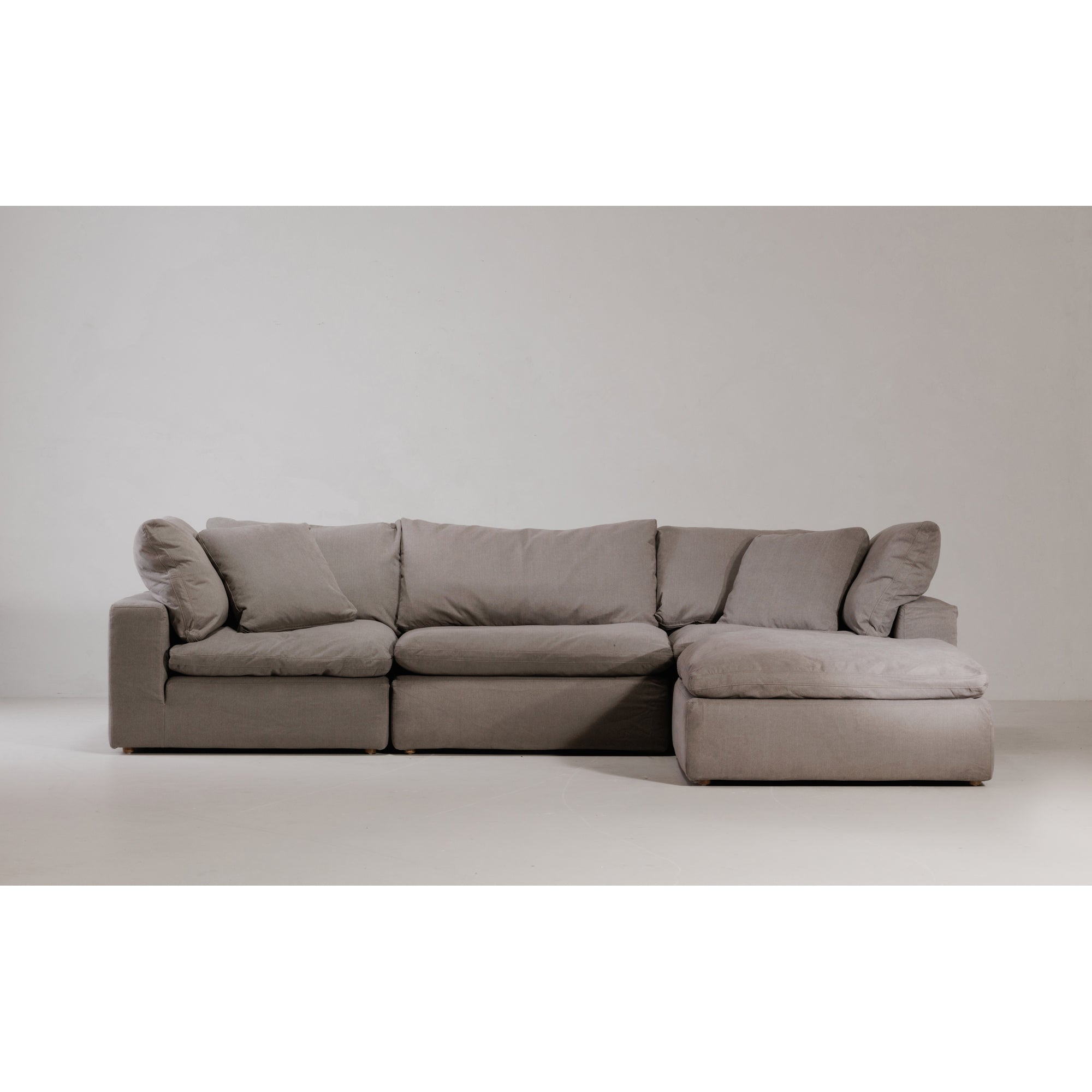 Clive Lounge Modular Sectional Cream White Modular Sectionals, White / Wood and Plywood Frame