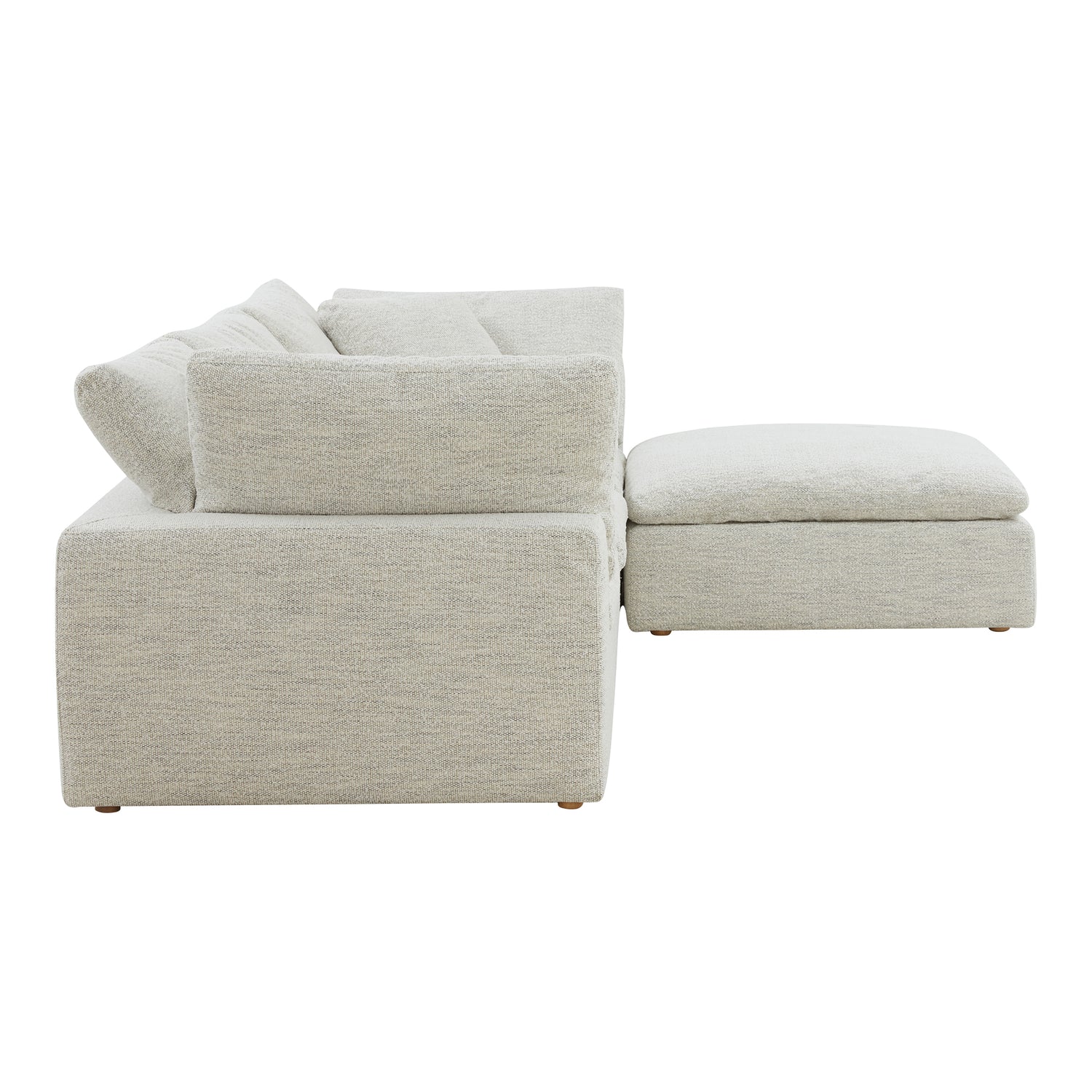 Clive Ottoman Coastside Sand Ottomans, Grey / Plywood Frame