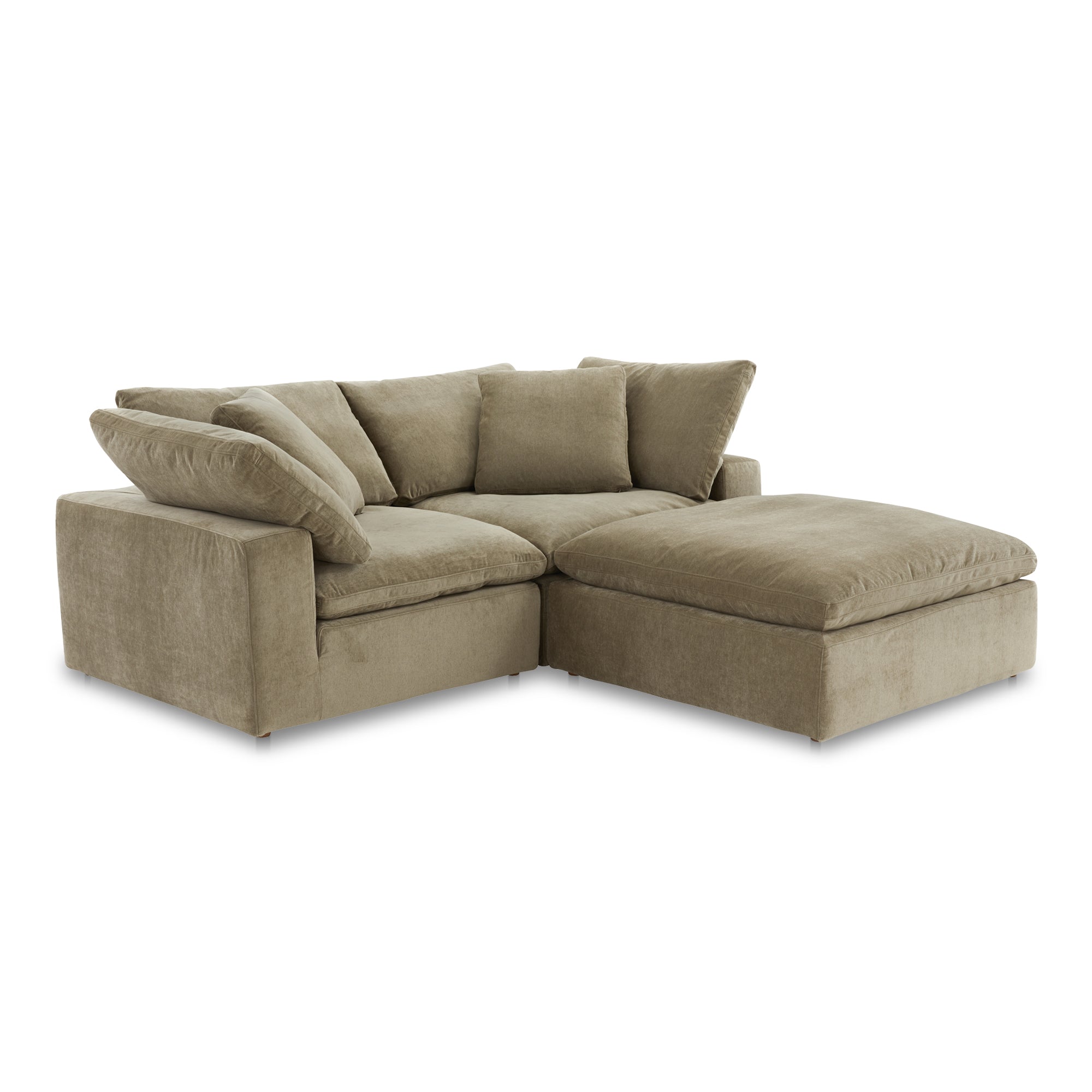 Clive Lounge Modular Sectional Desert Sage Modular Sectionals, Green / Wood and Plywood Frame