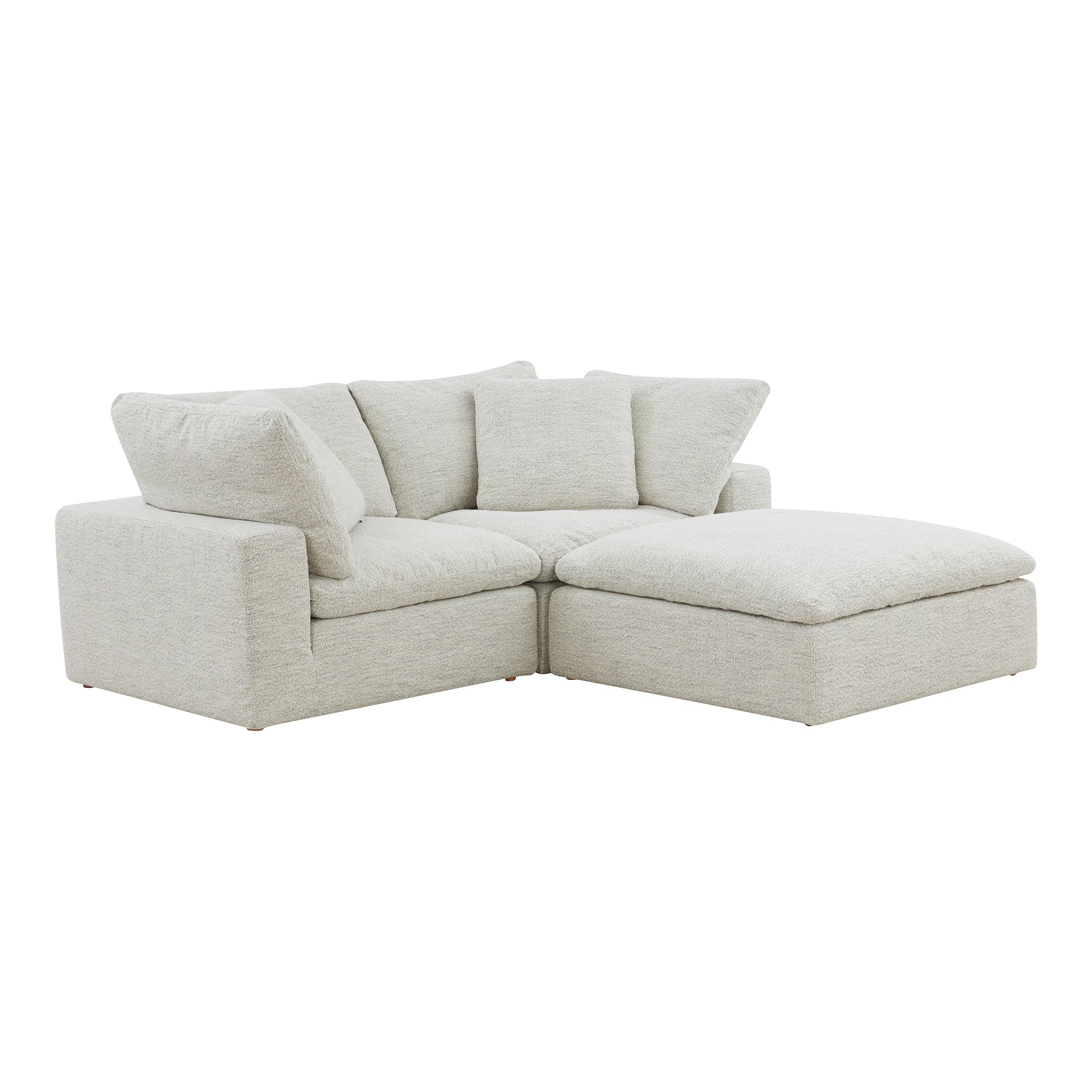 Clive Lounge Modular Sectional Coastside Sand Modular Sectionals, Grey / Wood and Plywood Frame