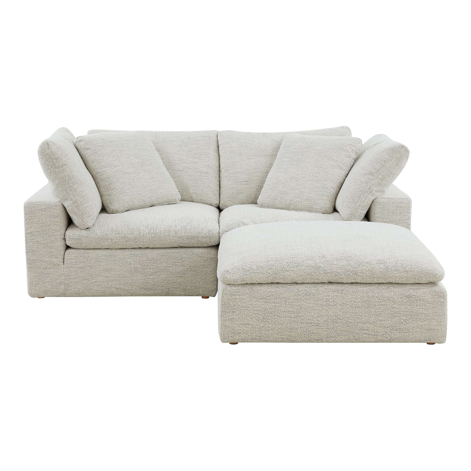 Clive Lounge Modular Sectional Coastside Sand Modular Sectionals, Grey / Wood and Plywood Frame