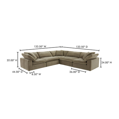 Clive Nook Modular Sectional Desert Sage Modular Sectionals, Green / Wood and Plywood Frame