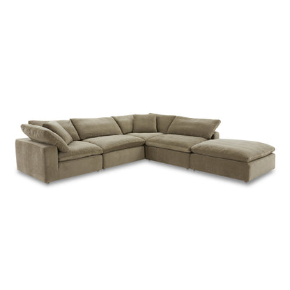 Clive Classic L-Shaped Modular Sectional Desert Sage Modular Sectionals, Green / Wood and Plywood Frame