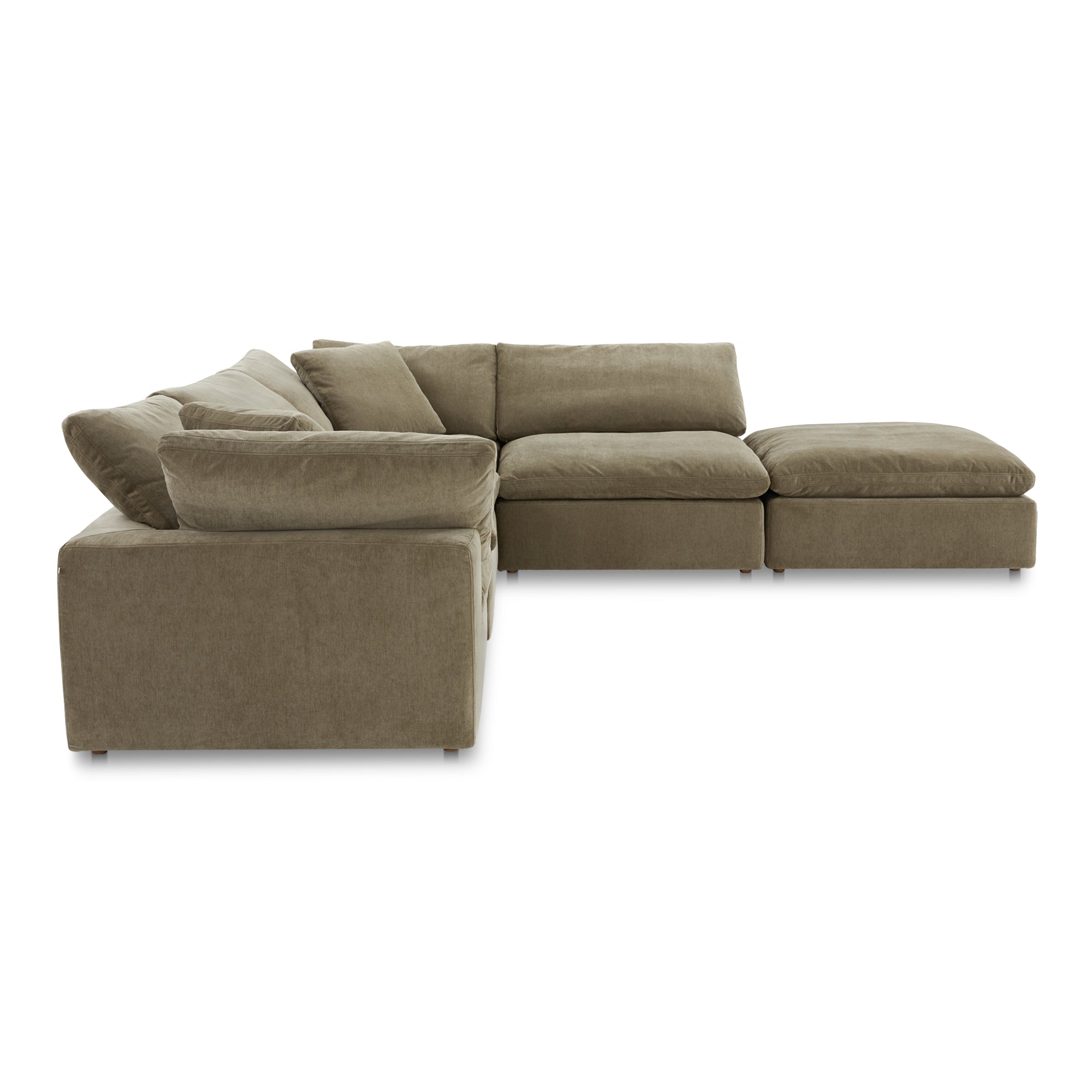 Clive Classic L-Shaped Modular Sectional Desert Sage Modular Sectionals, Green / Wood and Plywood Frame