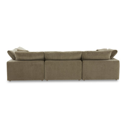 Clive Classic L-Shaped Modular Sectional Desert Sage Modular Sectionals, Green / Wood and Plywood Frame