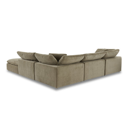 Clive Classic L-Shaped Modular Sectional Desert Sage Modular Sectionals, Green / Wood and Plywood Frame