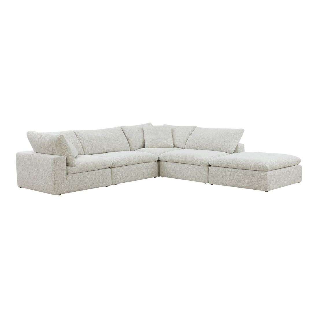 Clive Classic L-Shaped Modular Sectional Coastside Sand Modular Sectionals, Grey / Wood and Plywood Frame