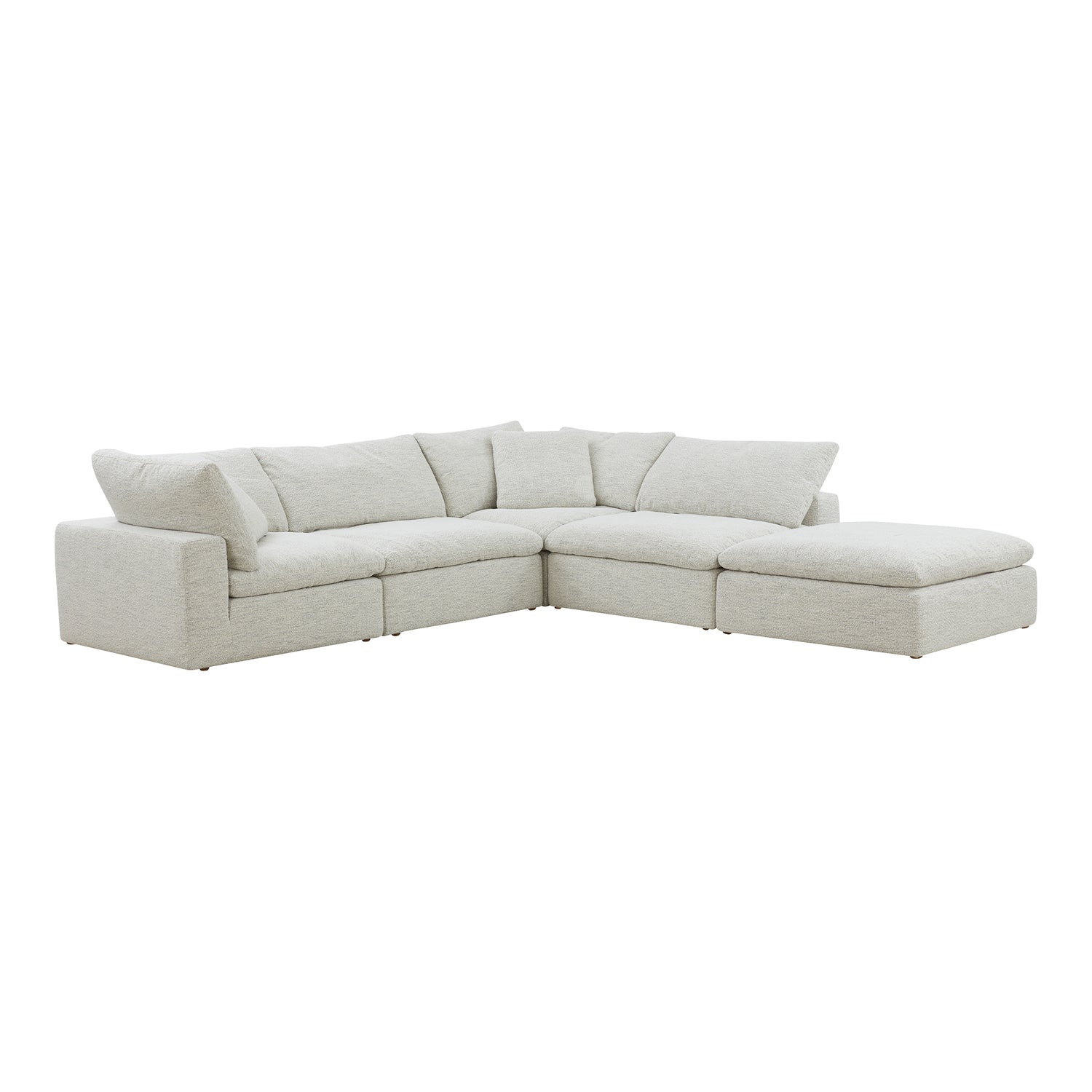 Clive Classic L-Shaped Modular Sectional Coastside Sand Modular Sectionals, Grey / Wood and Plywood Frame