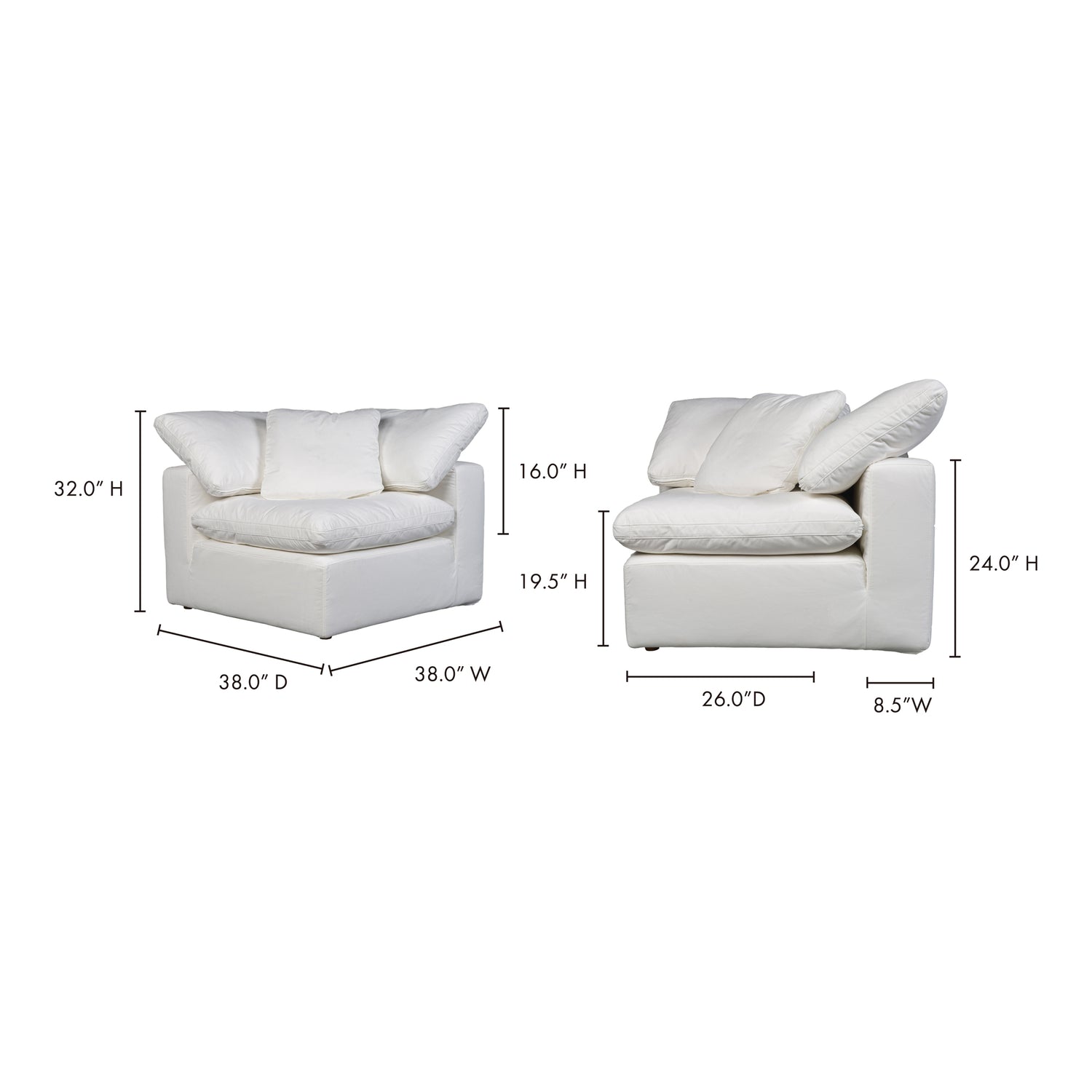 Tera Condo Chair Cream White Slipper Chairs, White / Wood and Plywood Frame