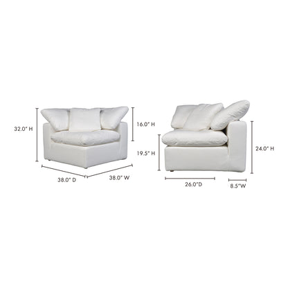 Tera Condo Chair Cream White Slipper Chairs, White / Wood and Plywood Frame