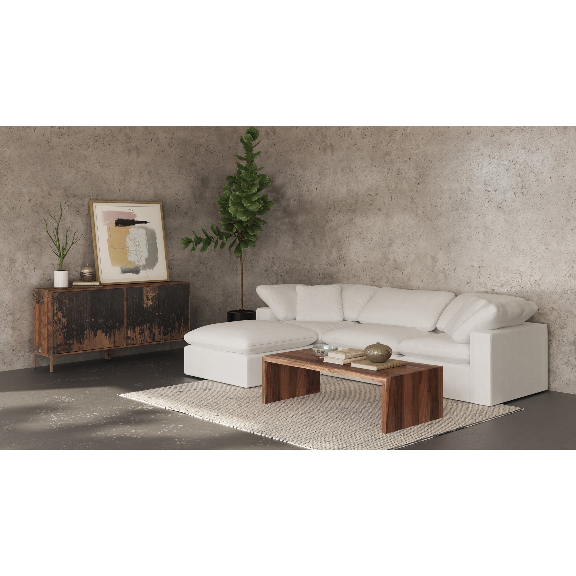 Tera Condo Ottoman Light Grey Ottomans, Grey / Wood and Plywood Frame