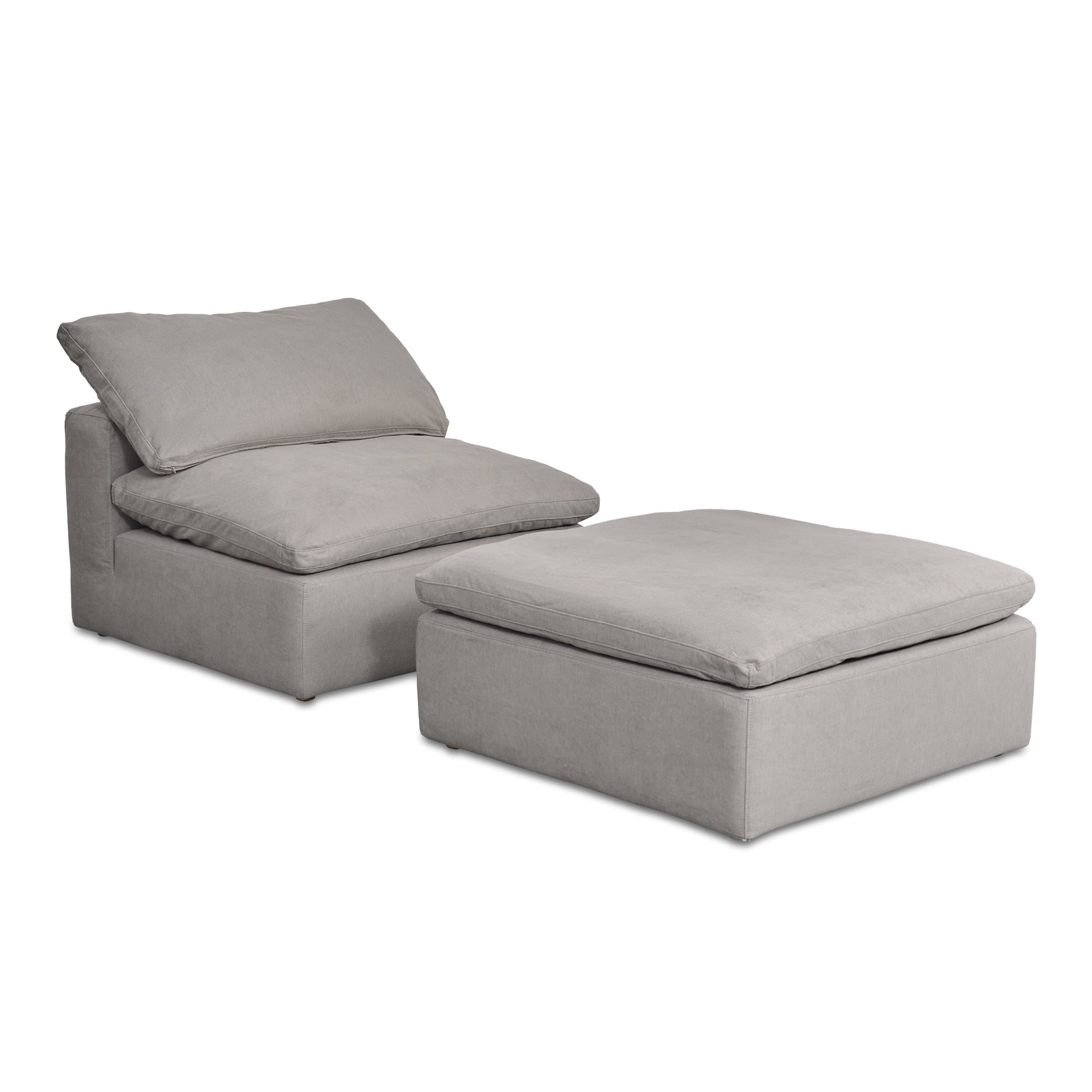 Tera Condo Chair Light Grey Slipper Chairs, Grey / Wood and Plywood Frame