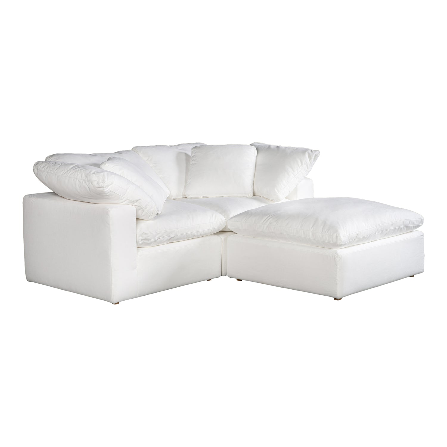 Tera Condo Classic L-Shaped Modular Sectional Cream White Modular Sectionals, White / Wood and Plywood Frame