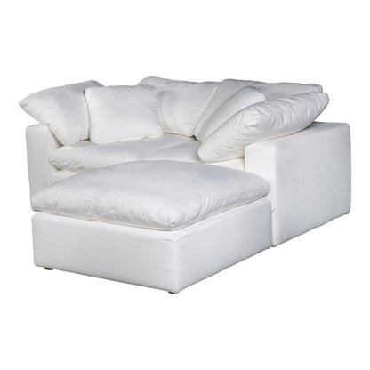 Tera Condo Classic L-Shaped Modular Sectional Cream White Modular Sectionals, White / Wood and Plywood Frame