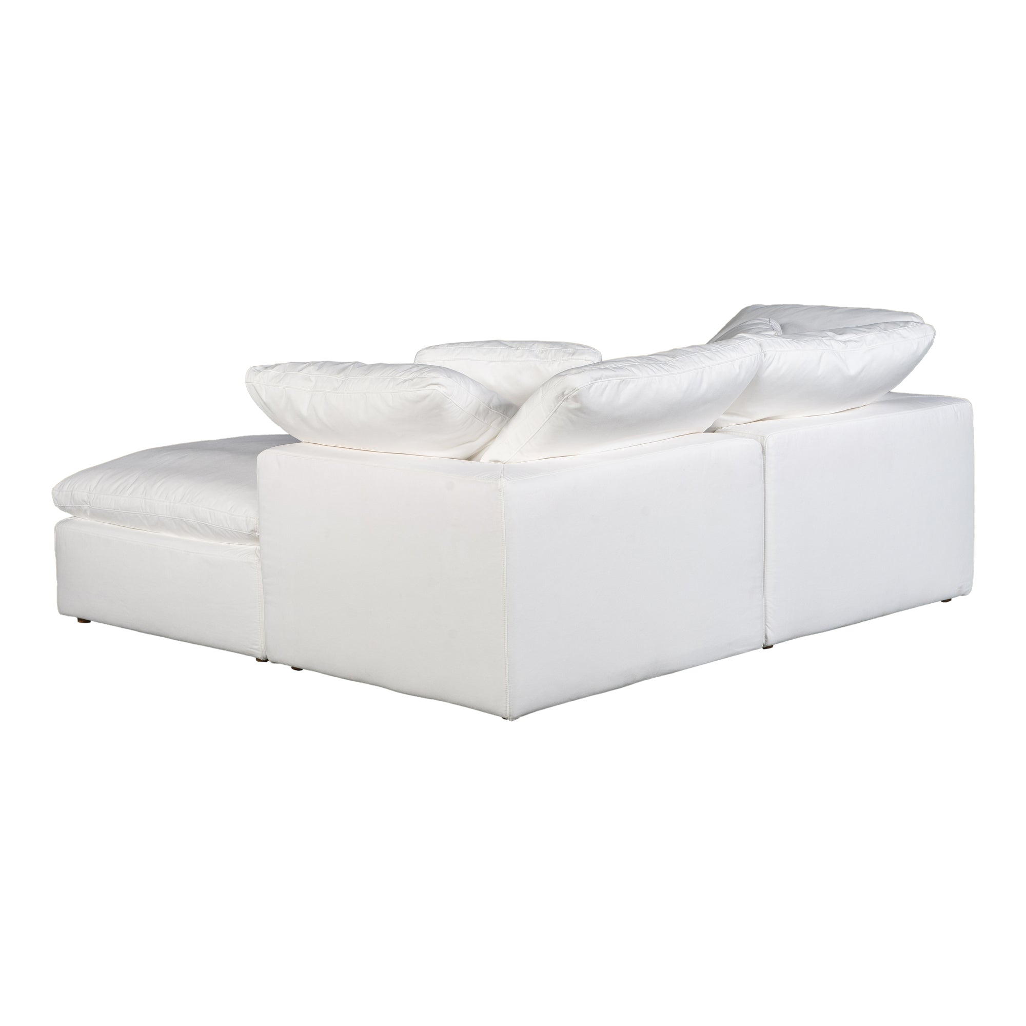 Tera Condo Classic L-Shaped Modular Sectional Cream White Modular Sectionals, White / Wood and Plywood Frame