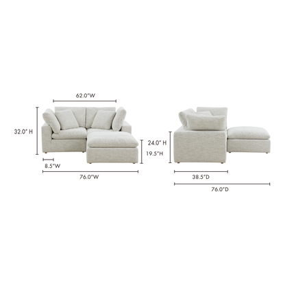 Tera Condo Lounge Modular Sectional Coastside Sand Modular Sectionals, / Wood and Plywood Frame