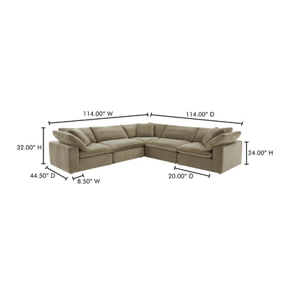 Tera Nook Modular Sectional Desert Sage Modular Sectionals, Green / Wood and Plywood Frame