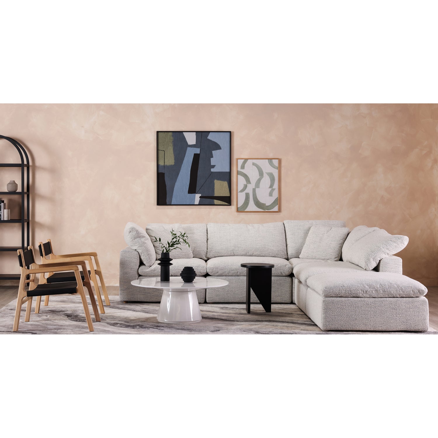 Tera Condo Classic L-Shaped Modular Sectional Coastside Sand Modular Sectionals, / Wood and Plywood Frame