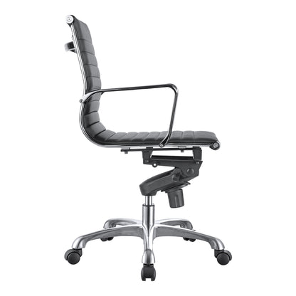 Studo High Back Office Chair Grey Vegan Leather Office Chairs, Grey / Chromed Steel Frame