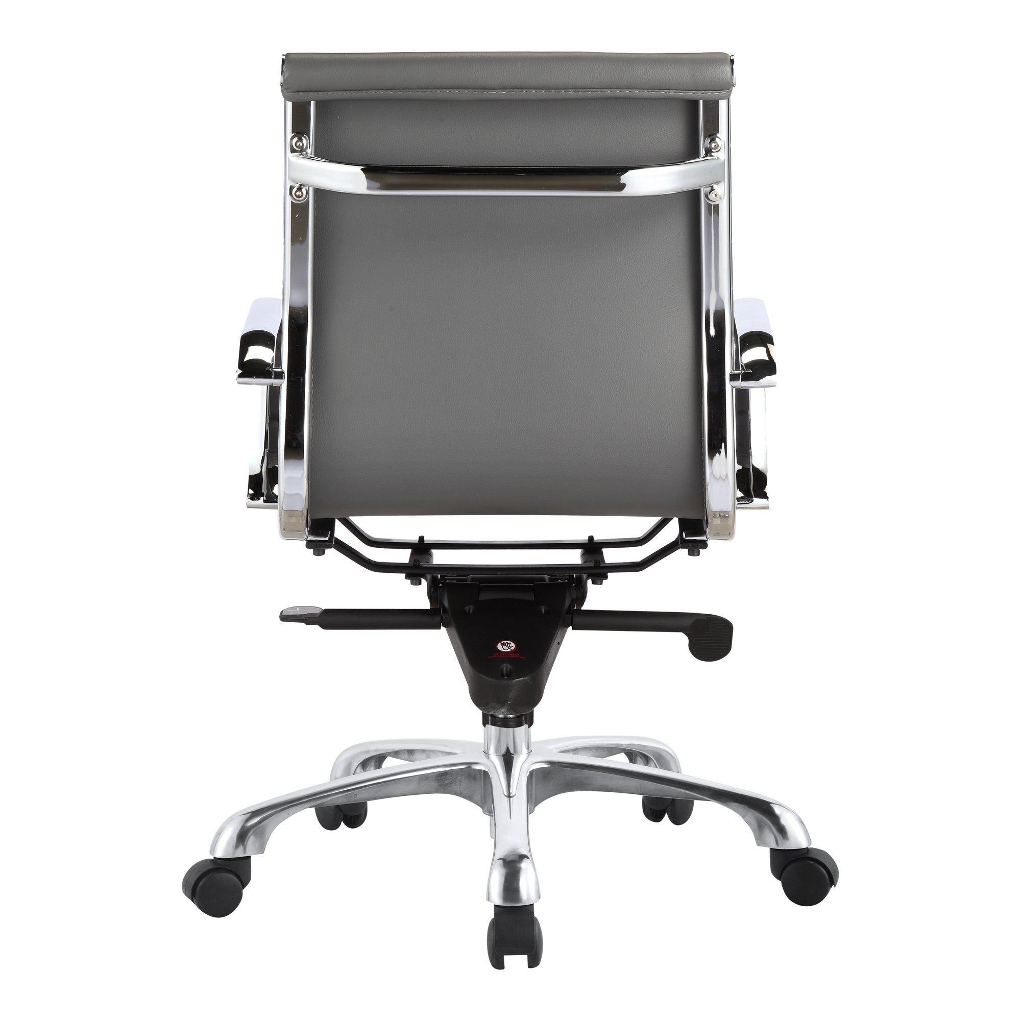 Studo Low Back Office Chair Black Vegan Leather Office Chairs, Black / Chromed Steel Frame