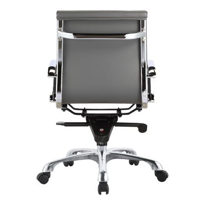 Studo Low Back Office Chair Black Vegan Leather Office Chairs, Black / Chromed Steel Frame