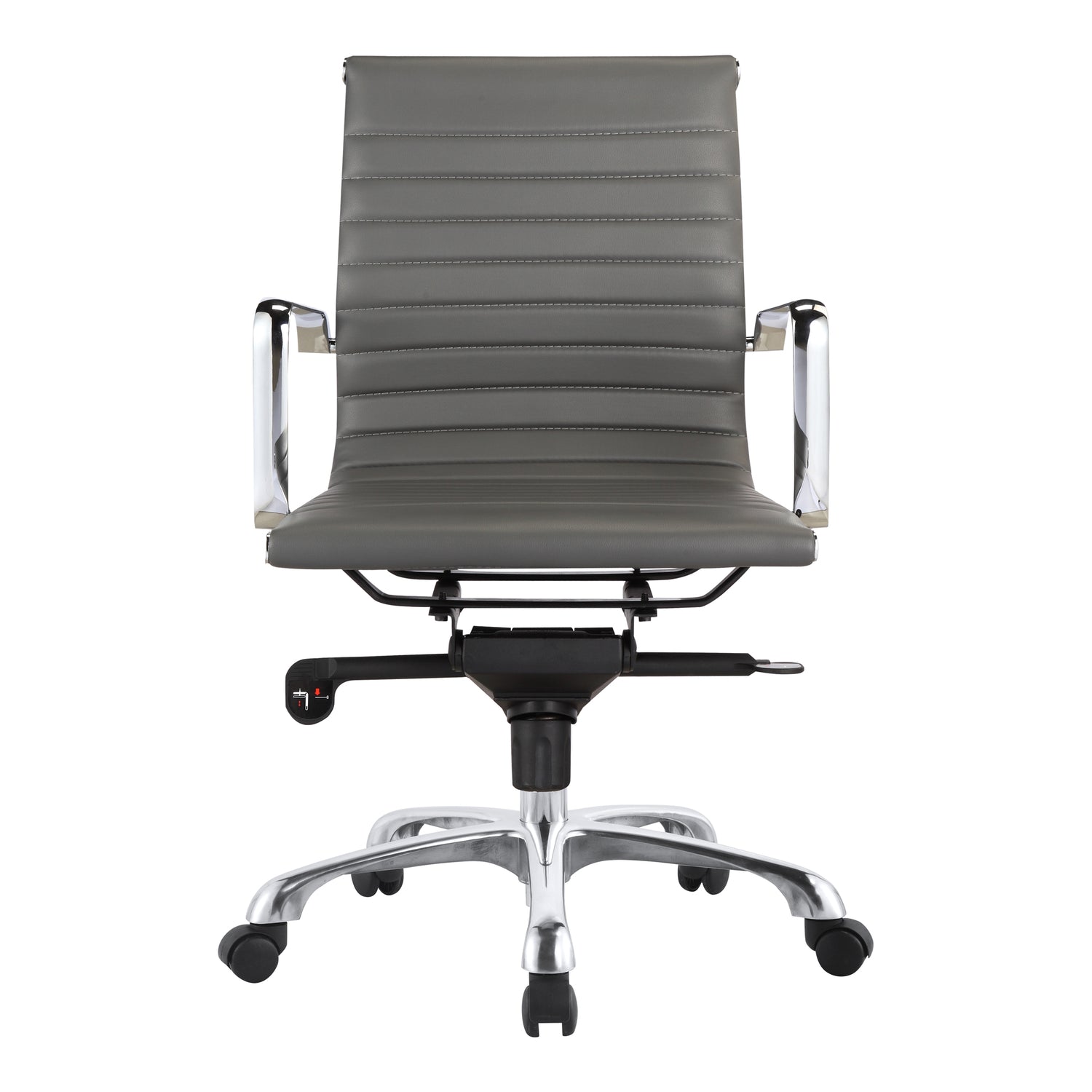 Studo Low Back Office Chair Black Vegan Leather Office Chairs, Black / Chromed Steel Frame