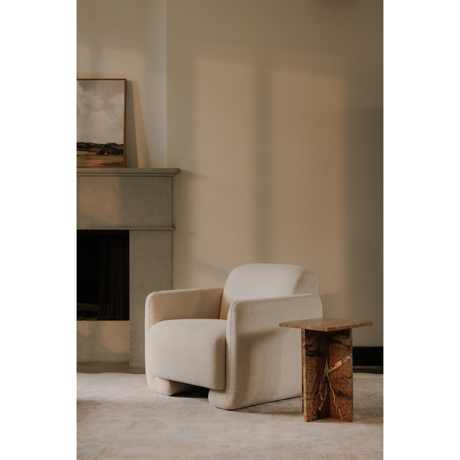 Faline Accent Chair Shadow Grey Slipper Chairs, Grey / Solid Pine &amp; Plywood Frame