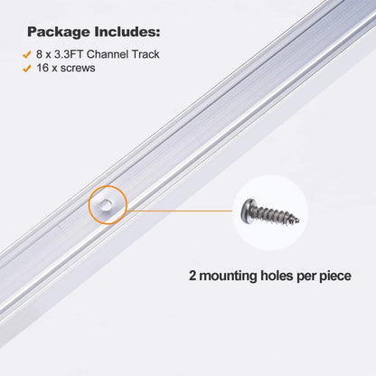 Aluminum Track Channel 3.3FT Pack of 8pcs For 110V Led Neon Light Single Color