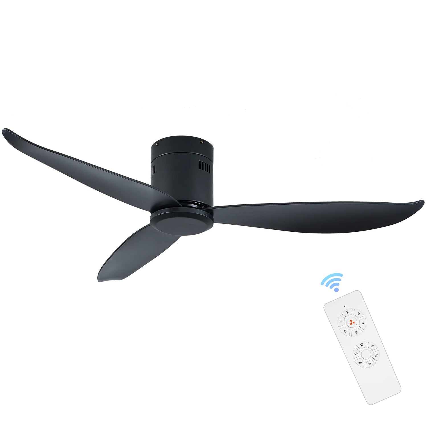 52&quot; Ceiling Fan with DC Motor and Remote Control with Matte Black