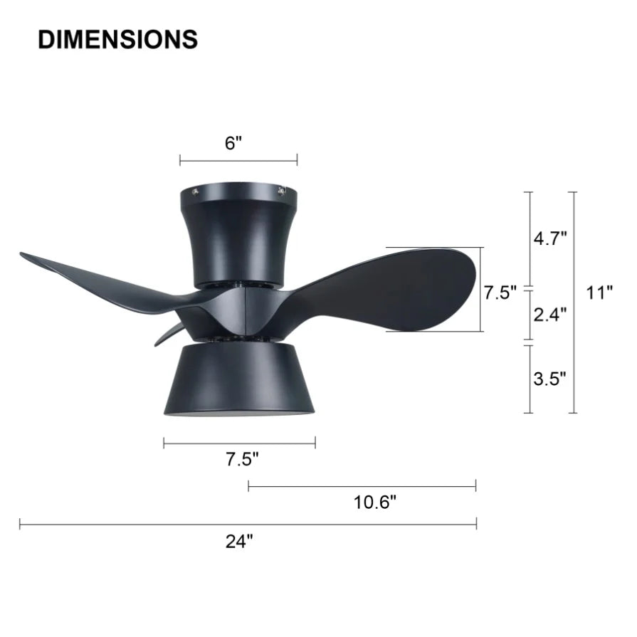 Elegant 46-Inch Black Ceiling Fan with Reversible DC Motor and Dimmable LED Lights