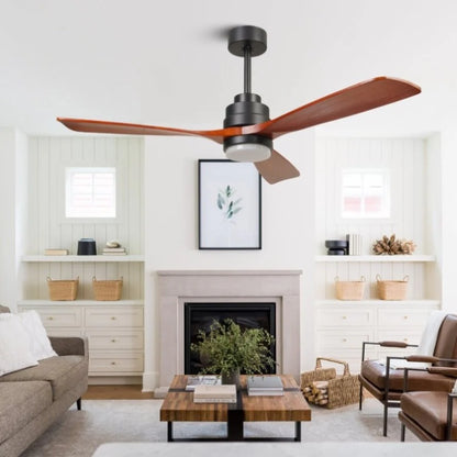 Elegant 46-Inch Black Ceiling Fan with Reversible DC Motor and Dimmable LED Lights