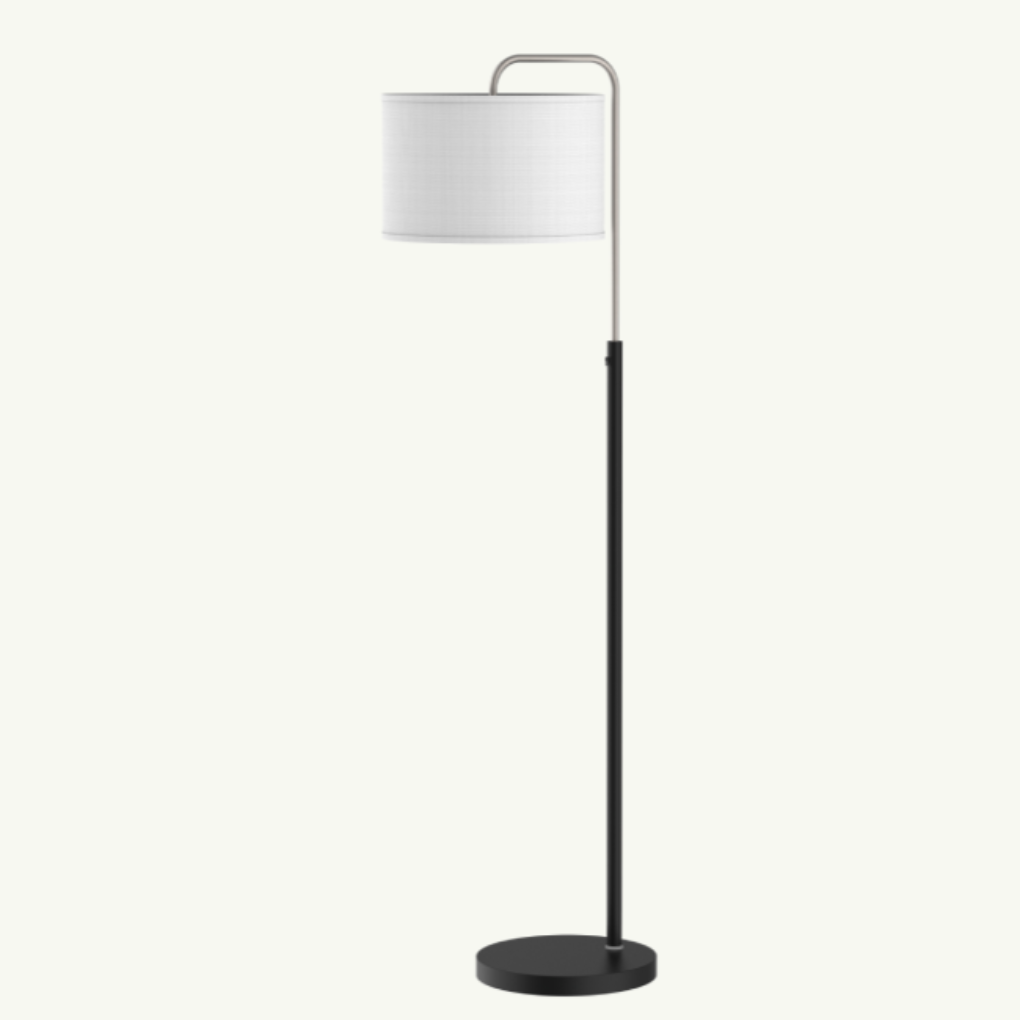 Modern Steel &amp; Cloth Floor Lamp - UL Approved for Dry Locations, 120V 60Hz AC, 1*E26 60W Bulb(Bulb Not included)