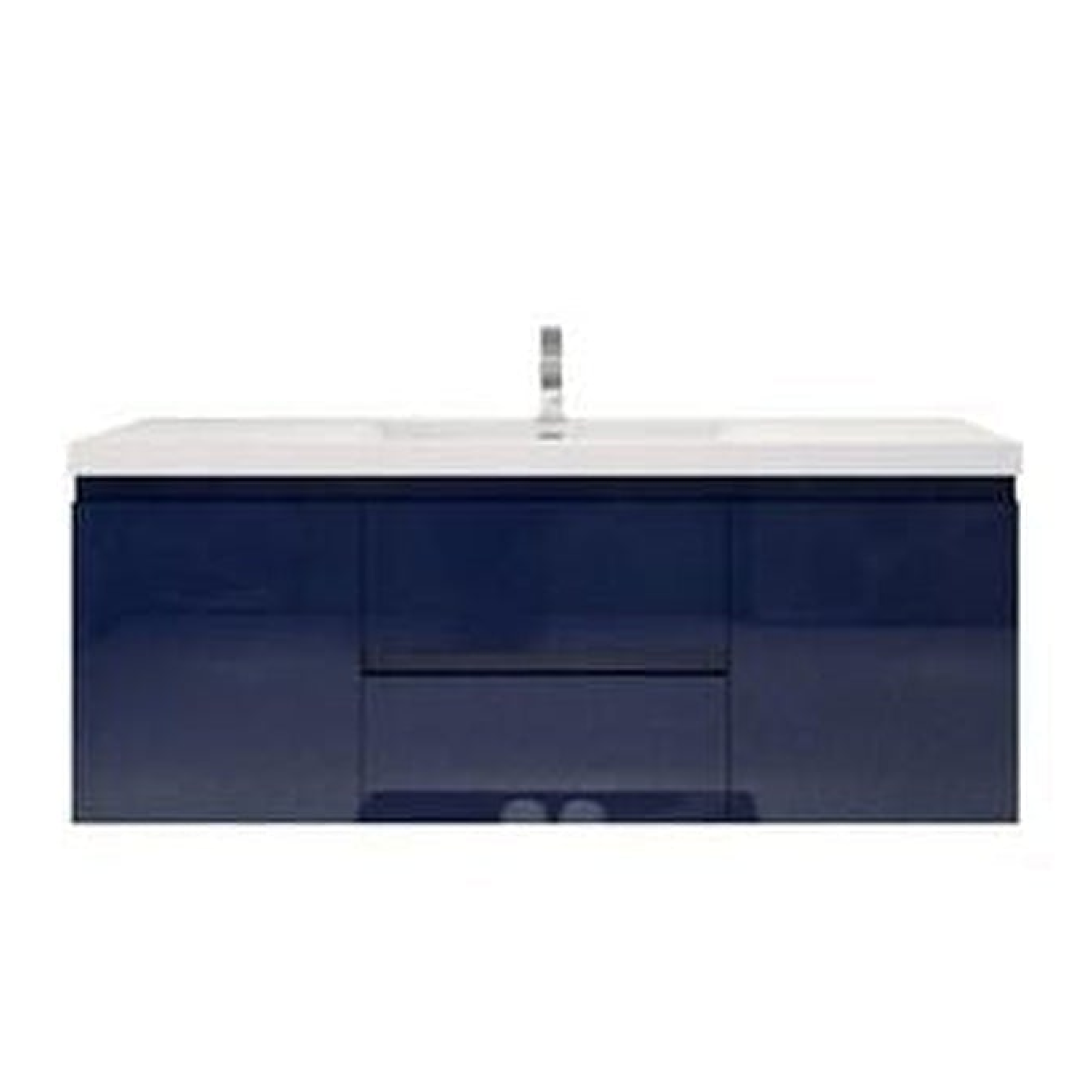 Boho Elegance 60&quot; High Gloss Night Blue Wall-Mounted Vanity With Single Reinforced White Acrylic Sink