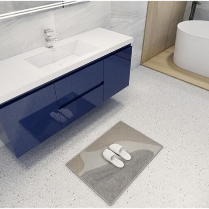 Boho Elegance 60&quot; High Gloss Night Blue Wall-Mounted Vanity With Single Reinforced White Acrylic Sink