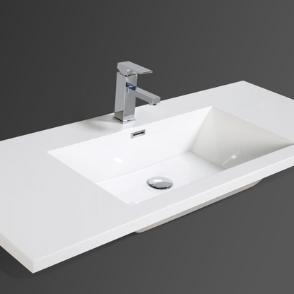 Amara 48&quot; High Gloss White Freestanding Vanity With Single Reinforced White Acrylic Sink