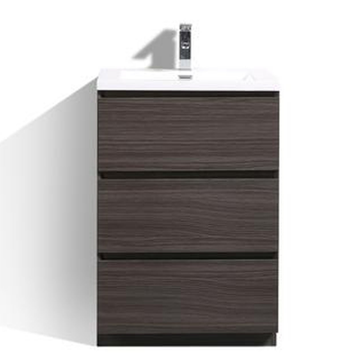 Elysian 24&quot; Dark Gray Oak Freestanding Vanity With Single Reinforced White Acrylic Sink