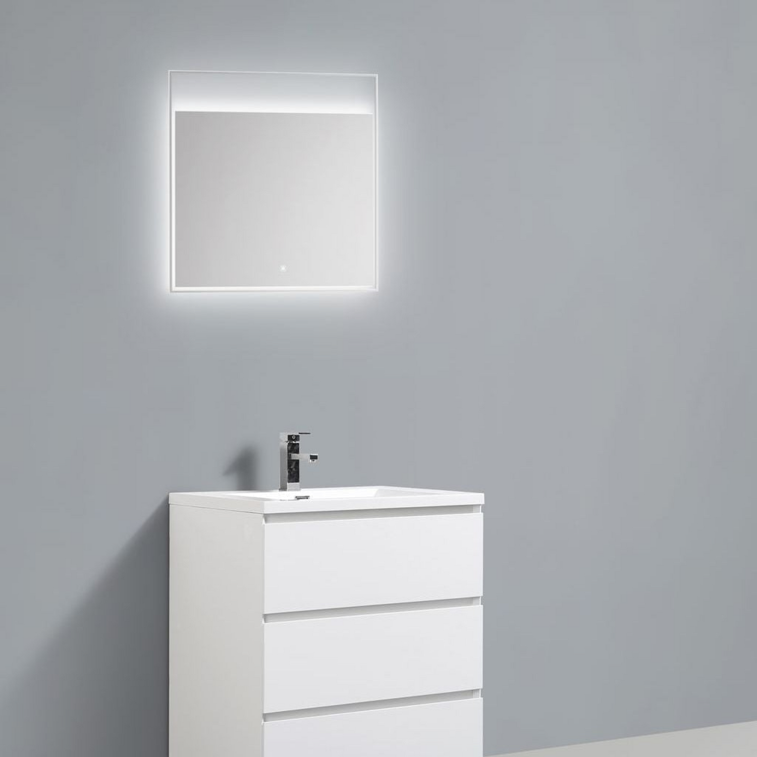 Elysian 30&quot; High Gloss White Freestanding Vanity With Single Reinforced White Acrylic Sink