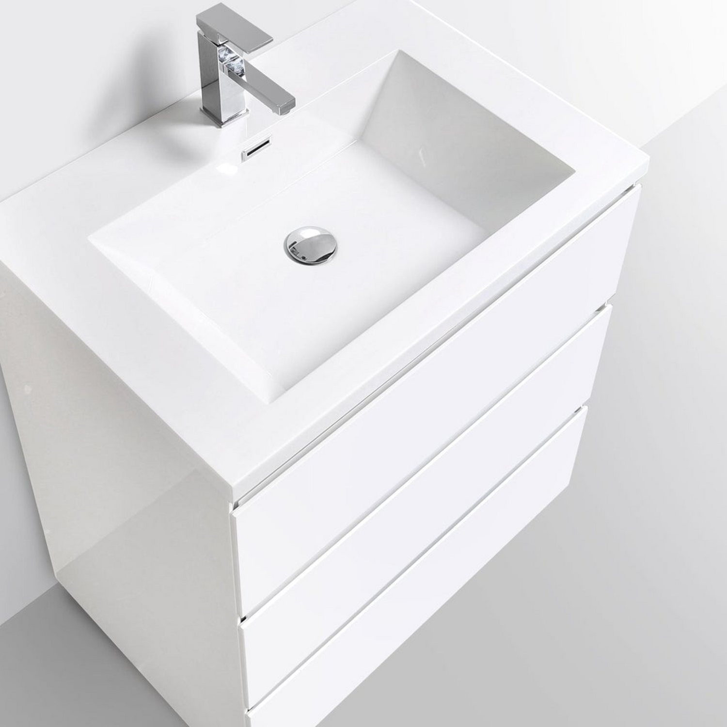 Elysian 30&quot; High Gloss White Freestanding Vanity With Single Reinforced White Acrylic Sink