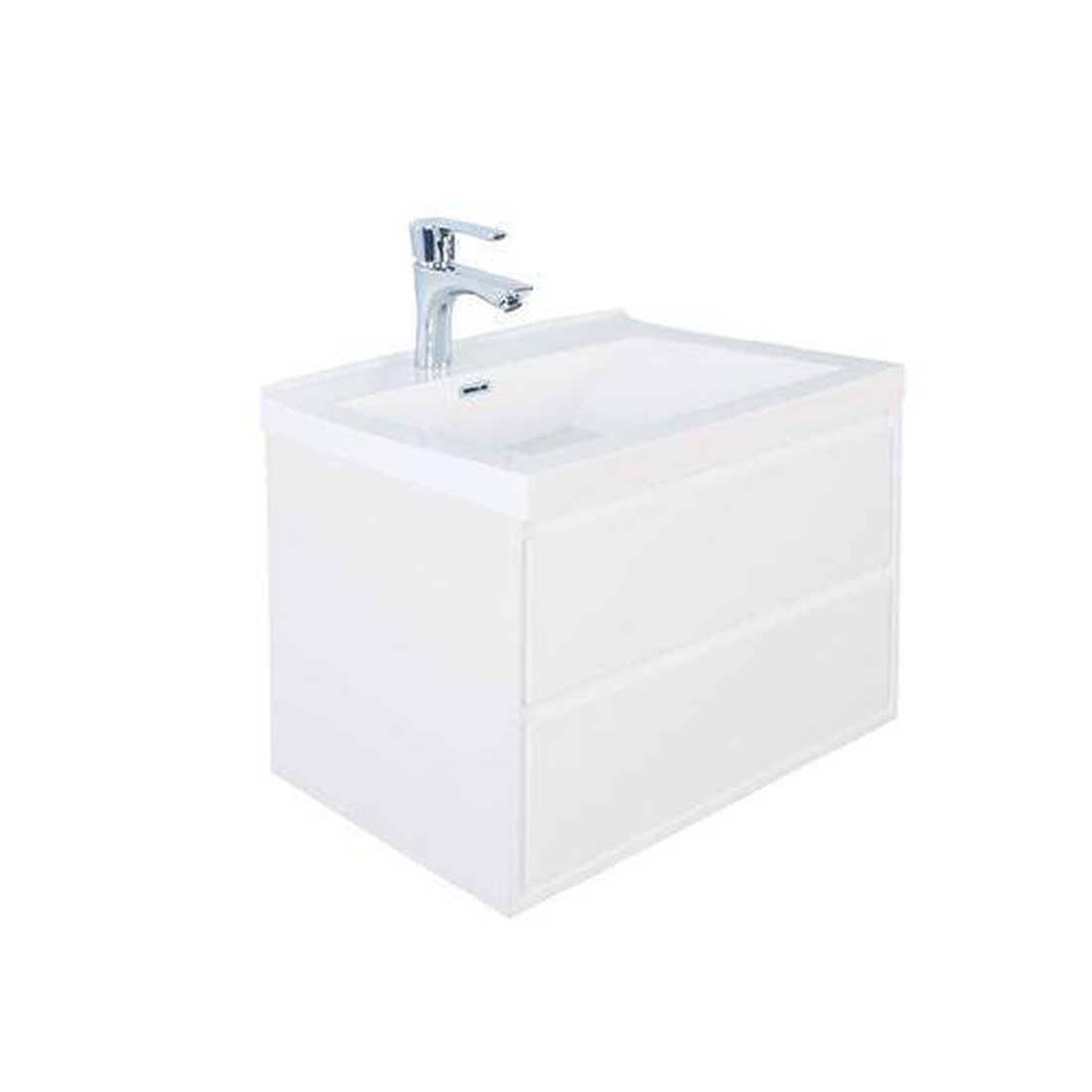 Eden 30&quot; High Gloss White Wall-Mounted Modern Vanity With Single Reinforced White Acrylic Sink