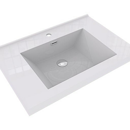 Eden 30&quot; Dark Gray Oak Wall-Mounted Modern Vanity With Single Reinforced White Acrylic Sink