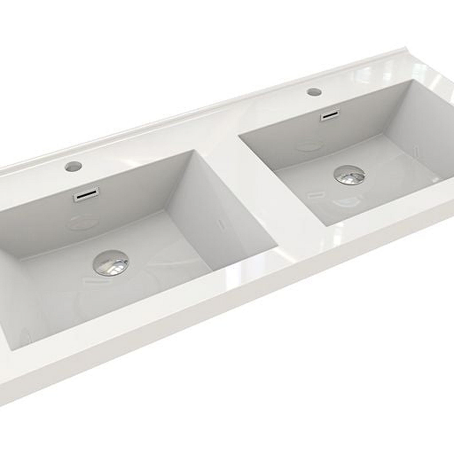 Eden 48&quot; Rosewood Wall-Mounted Modern Vanity With Double Reinforced White Acrylic Sinks