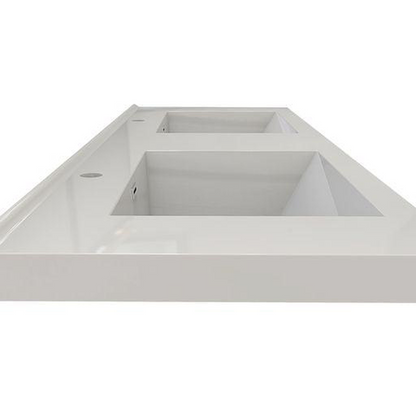 Eden 60&quot; Dark Gray Oak Wall-Mounted Modern Vanity With Double Reinforced White Acrylic Sinks