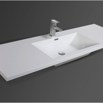Amara 60&quot; Rosewood Freestanding Vanity With Single Reinforced White Acrylic Sink