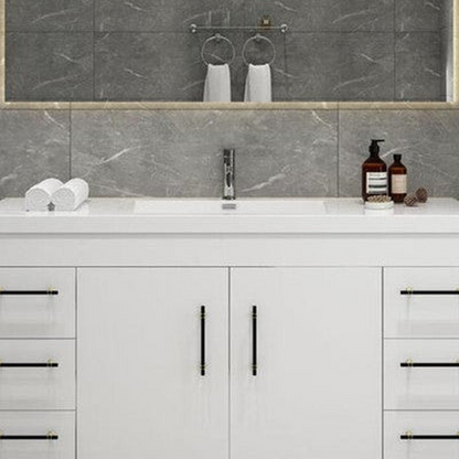 Elara 60&quot; High Gloss White Freestanding Vanity With Single Reinforced White Acrylic Sink