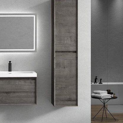 Bellezza 30&quot; Smoke Oak Wall-Mounted Vanity With Single Reinforced White Acrylic Sink