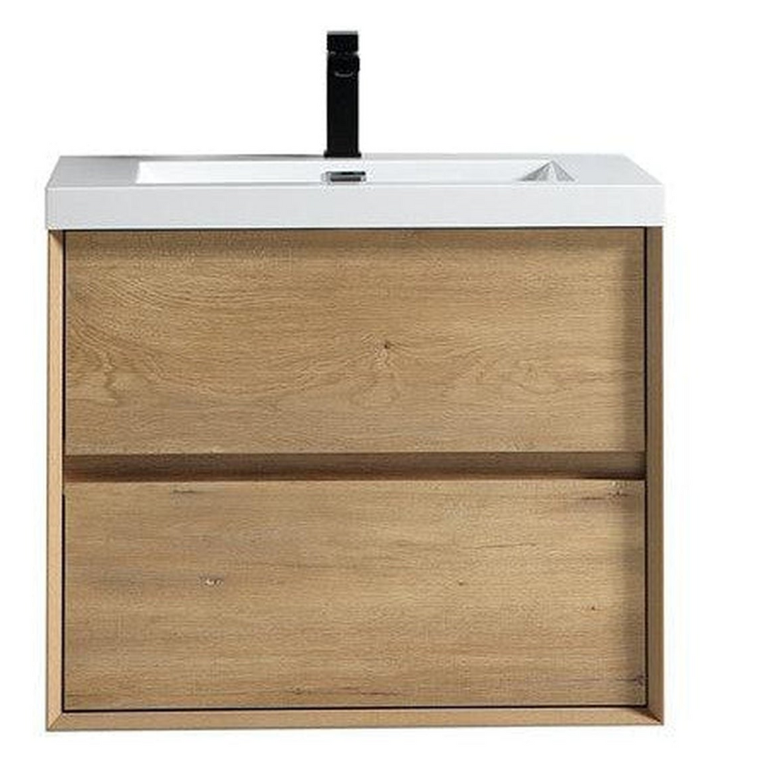 Noble 36&quot; White Oak Wall-Mounted Vanity With Single Reinforced White Acrylic Sink