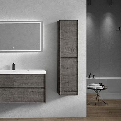 Noble 48&quot; Smoke Oak Wall-Mounted Modern Vanity With Single Reinforced White Acrylic Sink